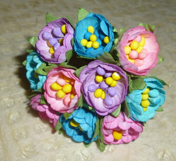 Buttercups,small, 20-25mm dia., bouquet of 10 flowers